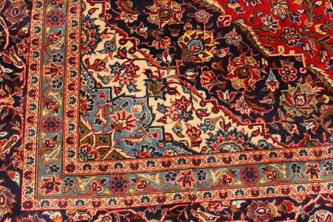 Kashan Red Hand Knotted 116 X 149  Area Rug 250-30376 Image 9