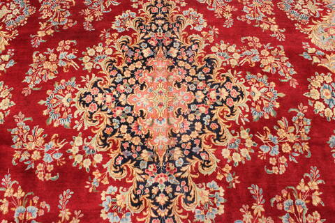 Kerman Red Hand Knotted 112 X 168  Area Rug 250-30391 Image 7