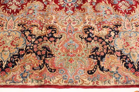 Kerman Red Hand Knotted 112 X 168  Area Rug 250-30391 Image 8
