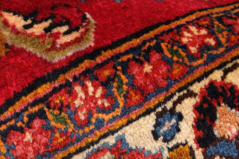 Mashad Red Hand Knotted 110 X 146  Area Rug 250-30392 Image 10
