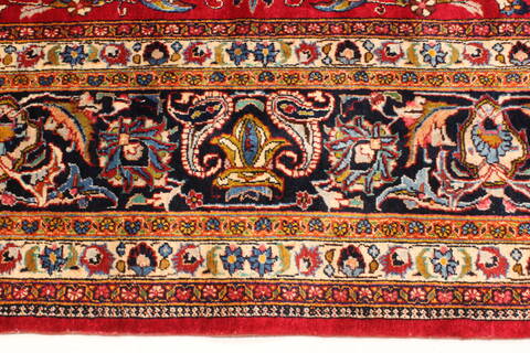 Mashad Red Hand Knotted 110 X 146  Area Rug 250-30392 Image 1