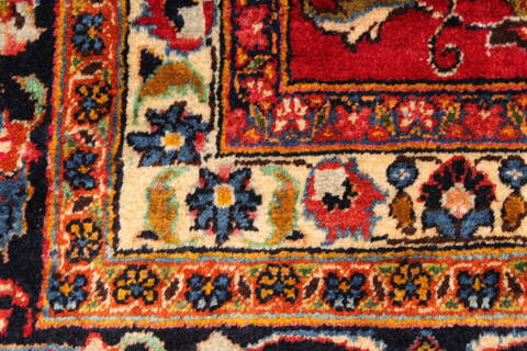 Mashad Red Hand Knotted 110 X 146  Area Rug 250-30392 Image 2