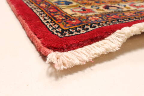 Mashad Red Hand Knotted 110 X 146  Area Rug 250-30392 Image 4