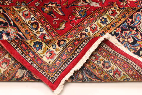 Mashad Red Hand Knotted 110 X 146  Area Rug 250-30392 Image 7