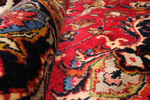 Mashad Red Hand Knotted 110 X 146  Area Rug 250-30392 Image 8