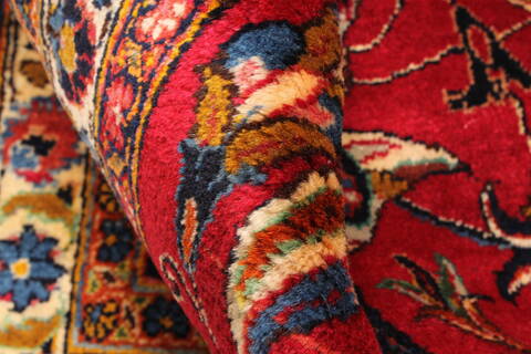 Mashad Red Hand Knotted 110 X 146  Area Rug 250-30392 Image 9