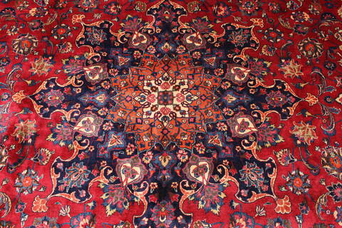 Mashad Red Hand Knotted 124 X 1811  Area Rug 250-30404 Image 7