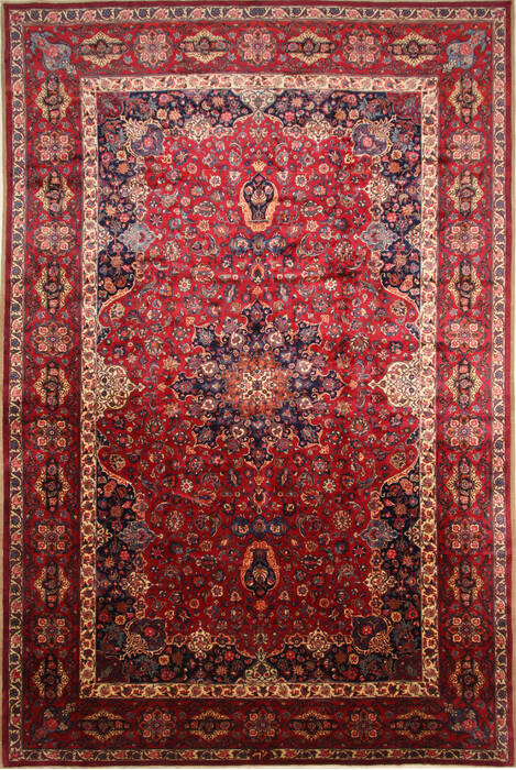 Mashad Red Hand Knotted 124 X 1811  Area Rug 250-30404 Image 0