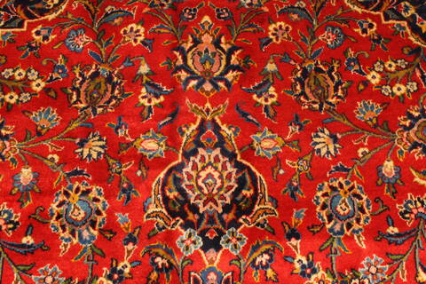 Kashan Red Hand Knotted 112 X 163  Area Rug 250-30407 Image 10