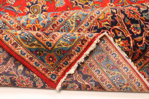 Kashan Red Hand Knotted 112 X 163  Area Rug 250-30407 Image 14