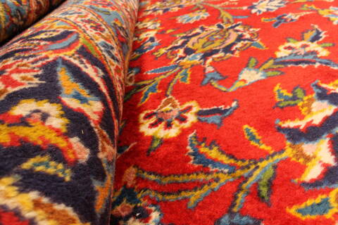 Kashan Red Hand Knotted 112 X 163  Area Rug 250-30407 Image 1