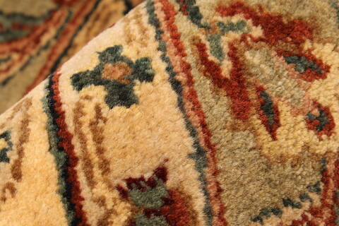 Agra Beige Hand Knotted 102 X 1310  Area Rug 250-30411 Image 4