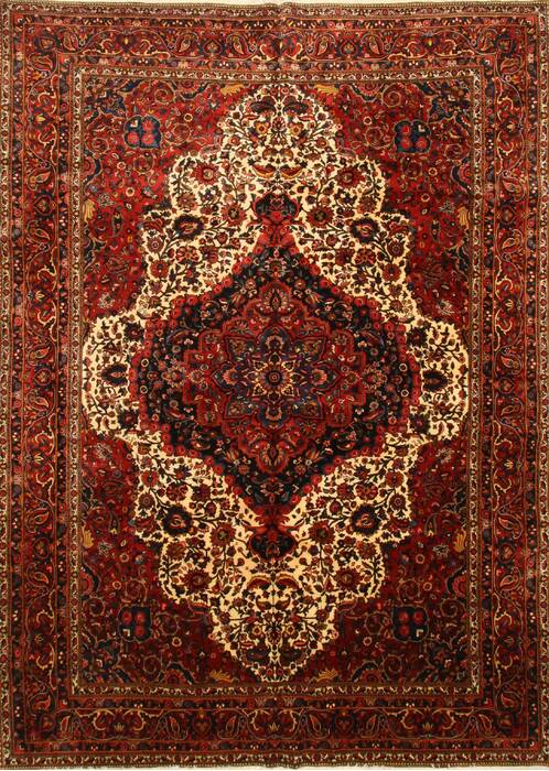 Bakhtiar Beige Hand Knotted 100 X 140  Area Rug 250-30412 Image 0