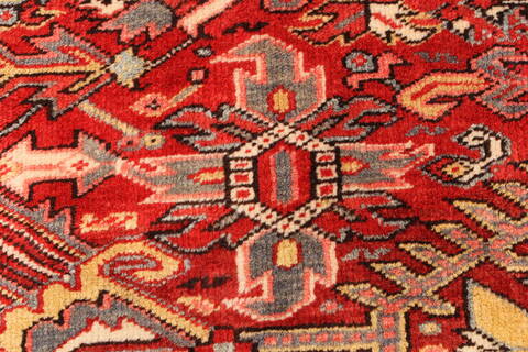 Heriz Red Hand Knotted 112 X 149  Area Rug 250-30413 Image 11