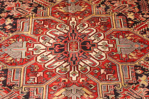 Heriz Red Hand Knotted 112 X 149  Area Rug 250-30413 Image 13