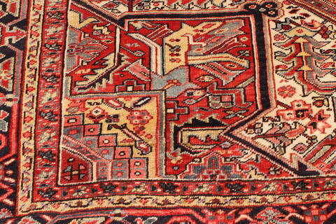 Heriz Red Hand Knotted 112 X 149  Area Rug 250-30413 Image 15