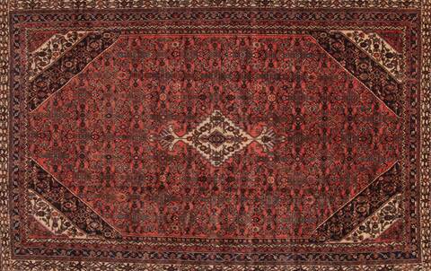 Hamedan Red Hand Knotted 1011 X 162  Area Rug 400-30415 Image 1