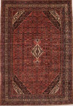 Persian Hamedan Red Rectangle 11x16 ft Wool Carpet 30415