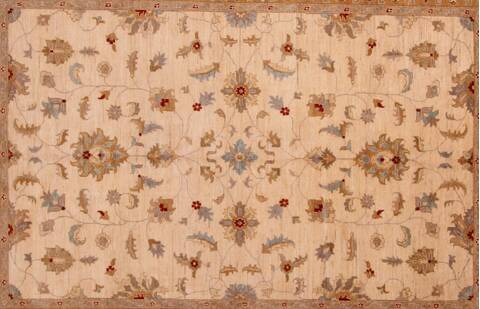 Pishavar Beige Machine Made 84 X 115  Area Rug 400-30417 Image 16