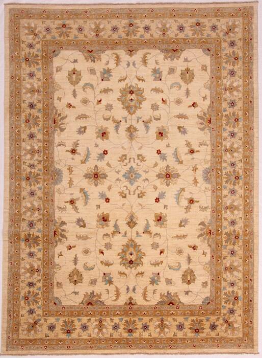 Pishavar Beige Machine Made 84 X 115  Area Rug 400-30417 Image 1