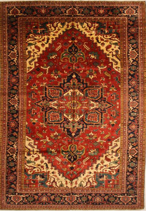 Heriz Red Hand Knotted 116 X 166  Area Rug 250-30420 Image 0