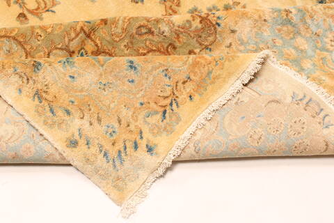 Kerman Beige Hand Knotted 114 X 203  Area Rug 250-30423 Image 12