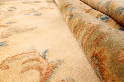 Kerman Beige Hand Knotted 114 X 203  Area Rug 250-30423 Image 1