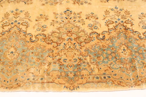 Kerman Beige Hand Knotted 114 X 203  Area Rug 250-30423 Image 7