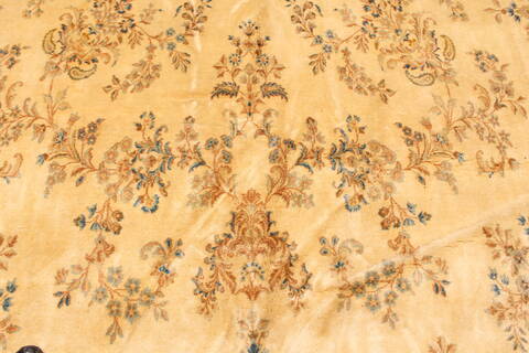 Kerman Beige Hand Knotted 114 X 203  Area Rug 250-30423 Image 8