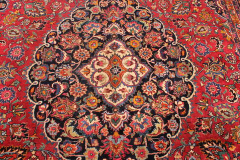 Mashad Red Hand Knotted 101 X 163  Area Rug 250-30426 Image 1