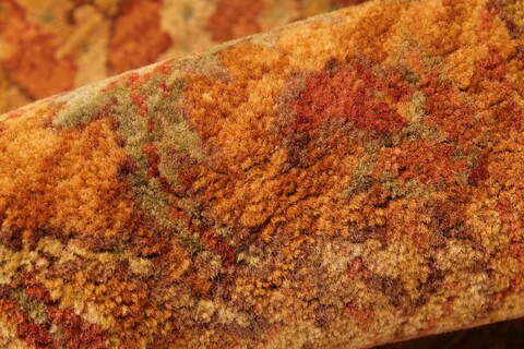 Agra Beige Hand Knotted 99 X 139  Area Rug 250-30427 Image 2