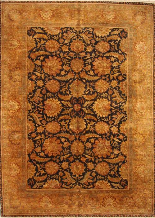 Agra Beige Hand Knotted 99 X 139  Area Rug 250-30427 Image 0