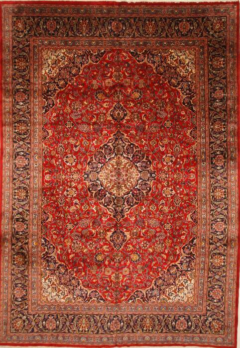 Mashad Red Hand Knotted 111 X 160  Area Rug 250-30428 Image 0