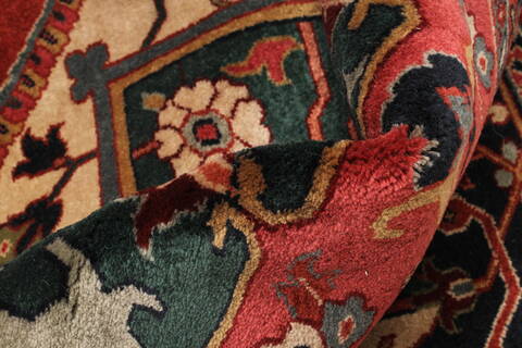 Agra Red Hand Knotted 121 X 151  Area Rug 250-30429 Image 11