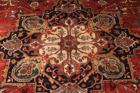 Agra Red Hand Knotted 121 X 151  Area Rug 250-30429 Image 13