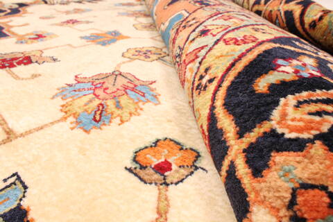Heriz Beige Square Hand Knotted 125 X 1210  Area Rug 250-30430 Image 8