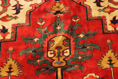 Heriz Red Hand Knotted 112 X 146  Area Rug 250-30433 Image 12
