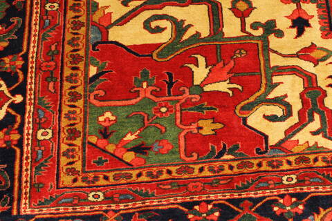 Heriz Red Hand Knotted 112 X 146  Area Rug 250-30433 Image 3