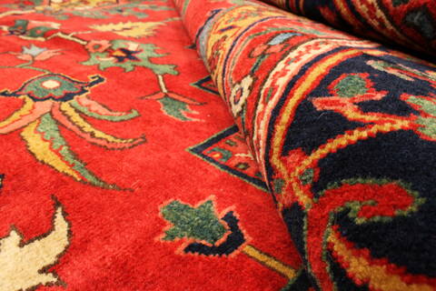 Heriz Red Hand Knotted 112 X 146  Area Rug 250-30433 Image 8