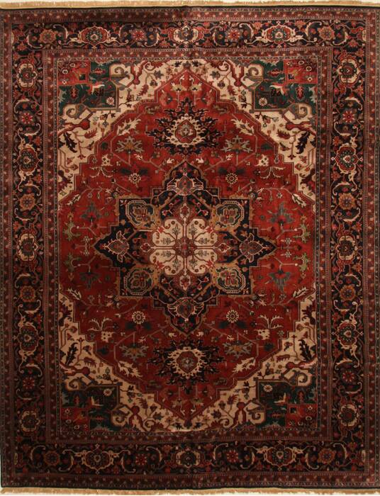 Agra Red Hand Knotted 111 X 153  Area Rug 250-30434 Image 0