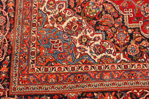 Kashan Red Hand Knotted 1010 X 1510  Area Rug 250-30437 Image 2
