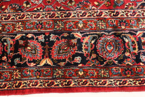 Mashad Red Hand Knotted 112 X 146  Area Rug 250-30441 Image 7