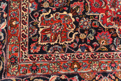 Mashad Red Hand Knotted 112 X 146  Area Rug 250-30441 Image 8
