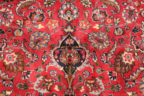 Mashad Red Hand Knotted 112 X 146  Area Rug 250-30441 Image 9