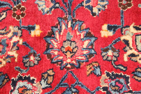 Mashad Red Hand Knotted 116 X 165  Area Rug 250-30442 Image 13