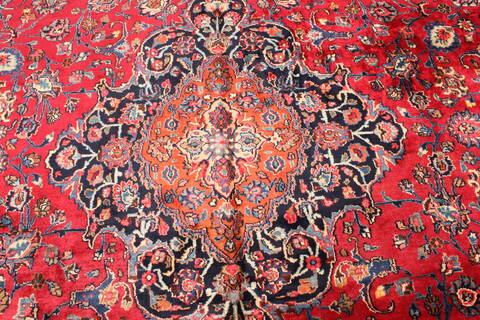 Mashad Red Hand Knotted 116 X 165  Area Rug 250-30442 Image 1