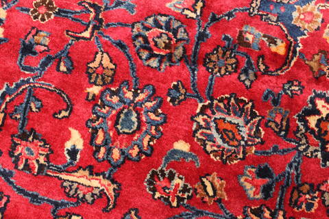 Mashad Red Hand Knotted 116 X 165  Area Rug 250-30442 Image 4