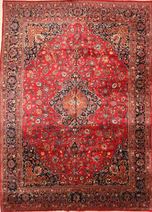 Mashad Red Hand Knotted 116 X 165  Area Rug 250-30442 Image 0