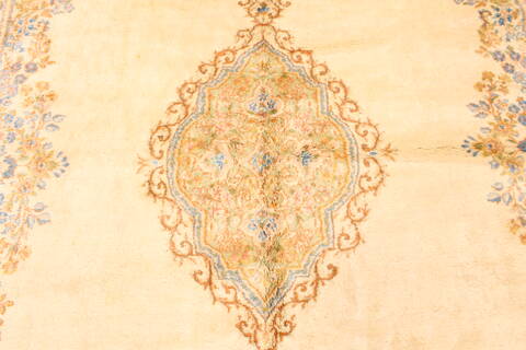 Kerman Beige Hand Knotted 90 X 201  Area Rug 250-30449 Image 1