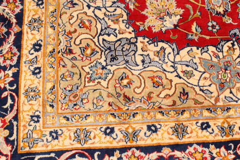 Najaf-abad Red Hand Knotted 124 X 168  Area Rug 250-30460 Image 2